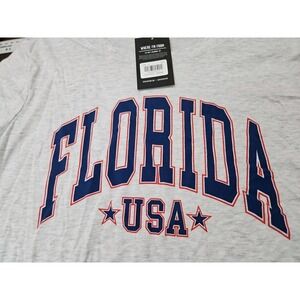 Where I'm From Florida USA Cropped Shirt Womens Sz Med Beach Summer Light NWT